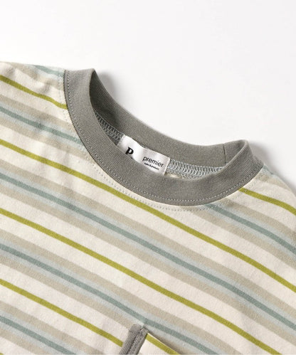 條紋口袋長袖T恤