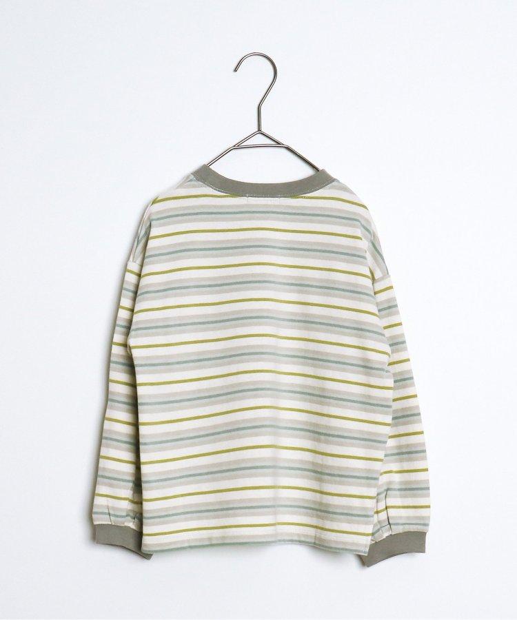 條紋口袋長袖T恤