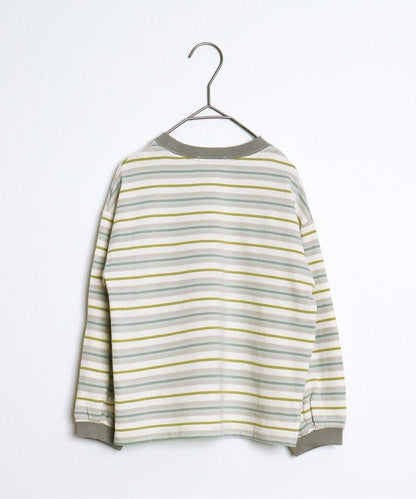 條紋口袋長袖T恤