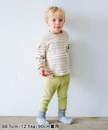 條紋口袋長袖T恤