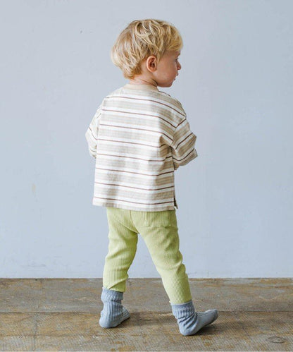 條紋口袋長袖T恤