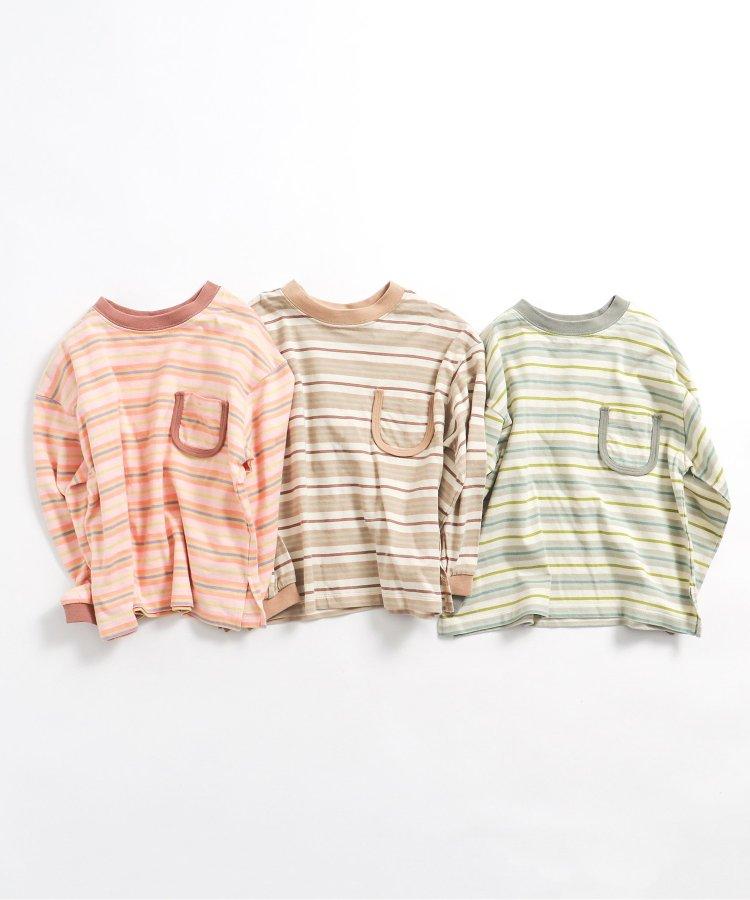 條紋口袋長袖T恤