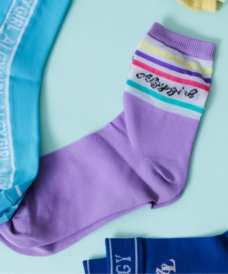 3P套裝 彩虹線透明薄襪