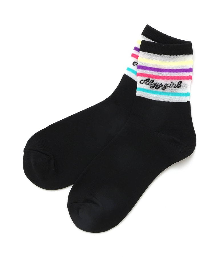 3P套裝 彩虹線透明薄襪