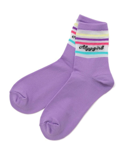 3P套裝 彩虹線透明薄襪