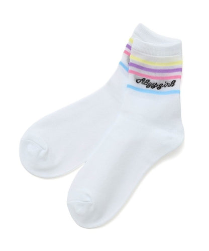 3P套裝 彩虹線透明薄襪