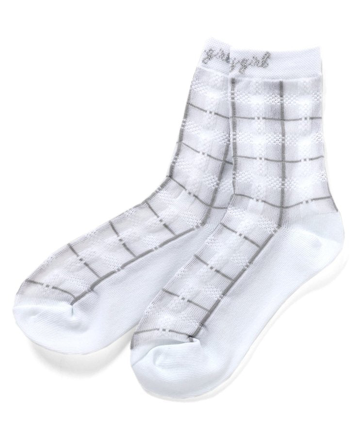 3P套裝 格紋透明薄襪