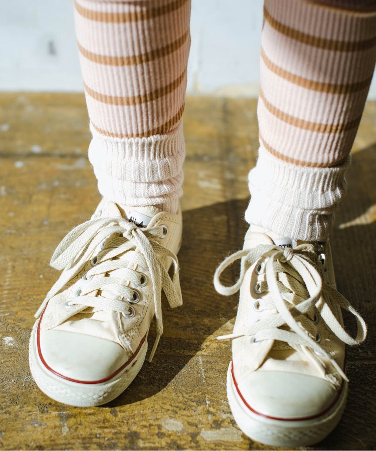 3P套裝 自然色彩條紋襪