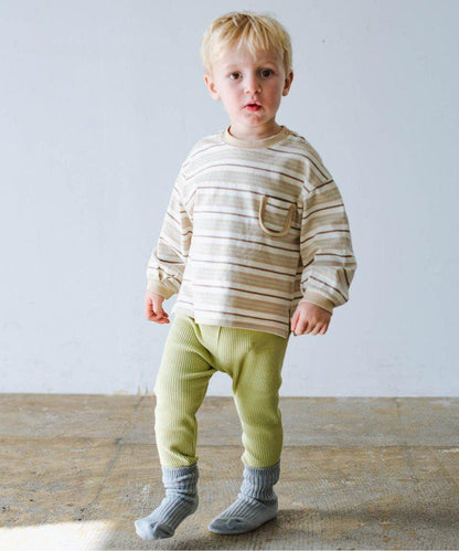 3P套裝 自然色彩條紋襪