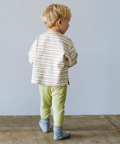 3P套裝 自然色彩條紋襪