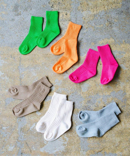 3P套裝 自然色彩條紋襪