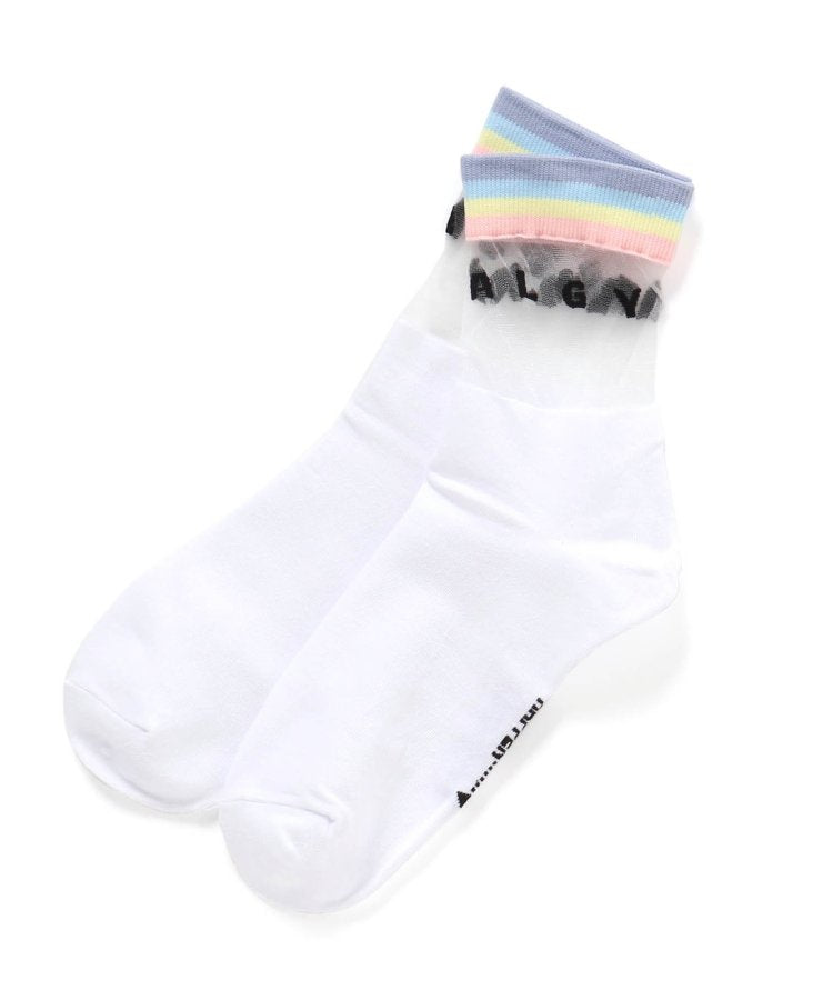 3P套裝 彩虹條紋透明船襪