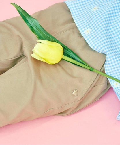 鬱金香口袋緊身褲 十分褲長