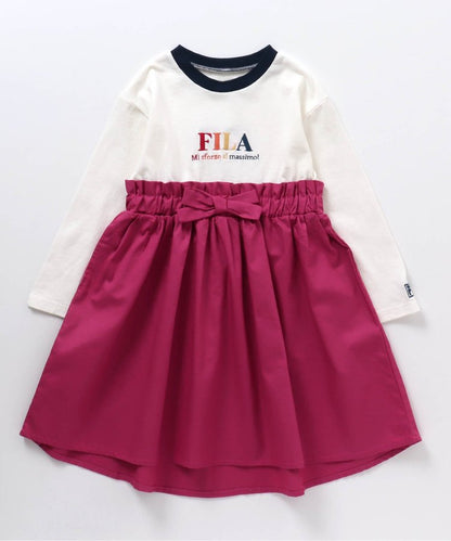 FILA 標誌刺繡拼接連衣裙