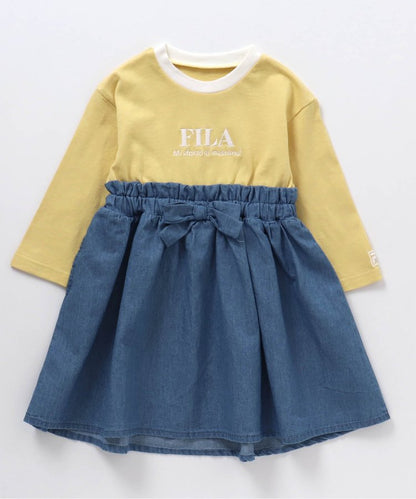 FILA 標誌刺繡拼接連衣裙