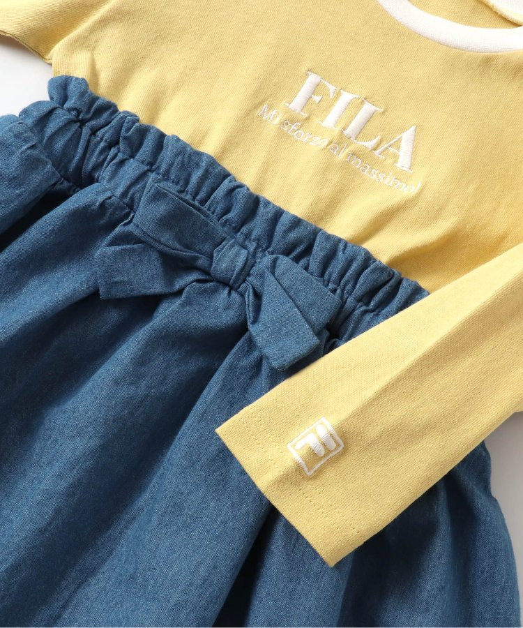 FILA 標誌刺繡拼接連衣裙