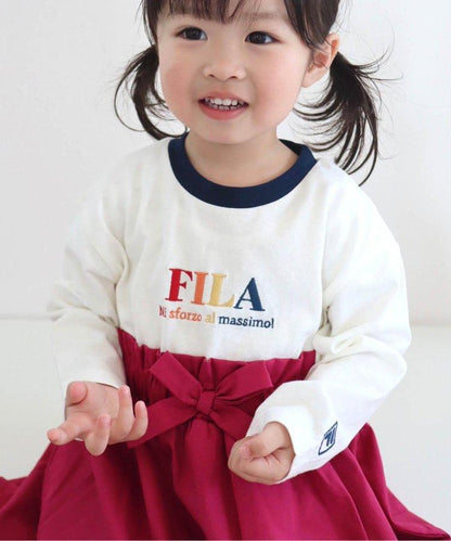 FILA 標誌刺繡拼接連衣裙
