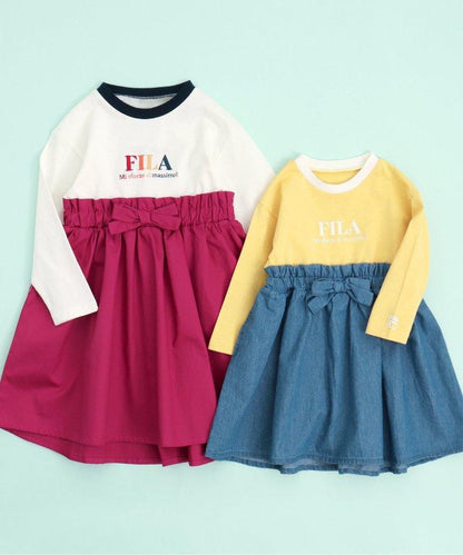 FILA 標誌刺繡拼接連衣裙