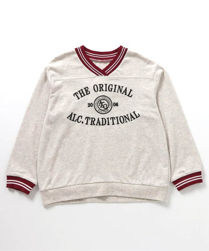 條紋圓領大學T恤