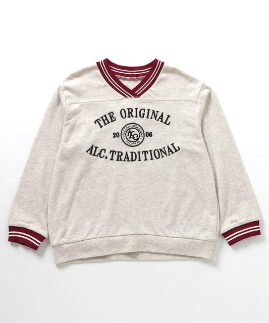 條紋圓領大學T恤