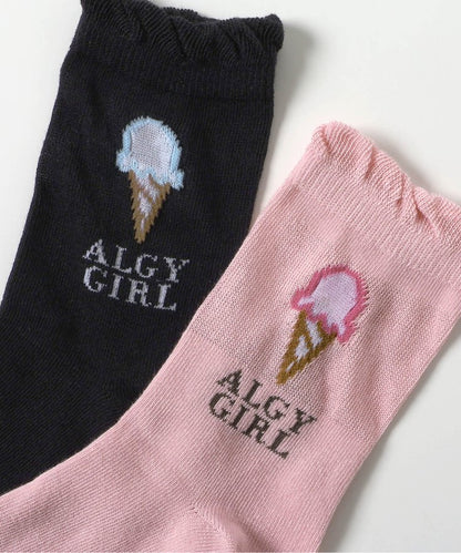 3P對象 冰淇淋圖案透明薄襪