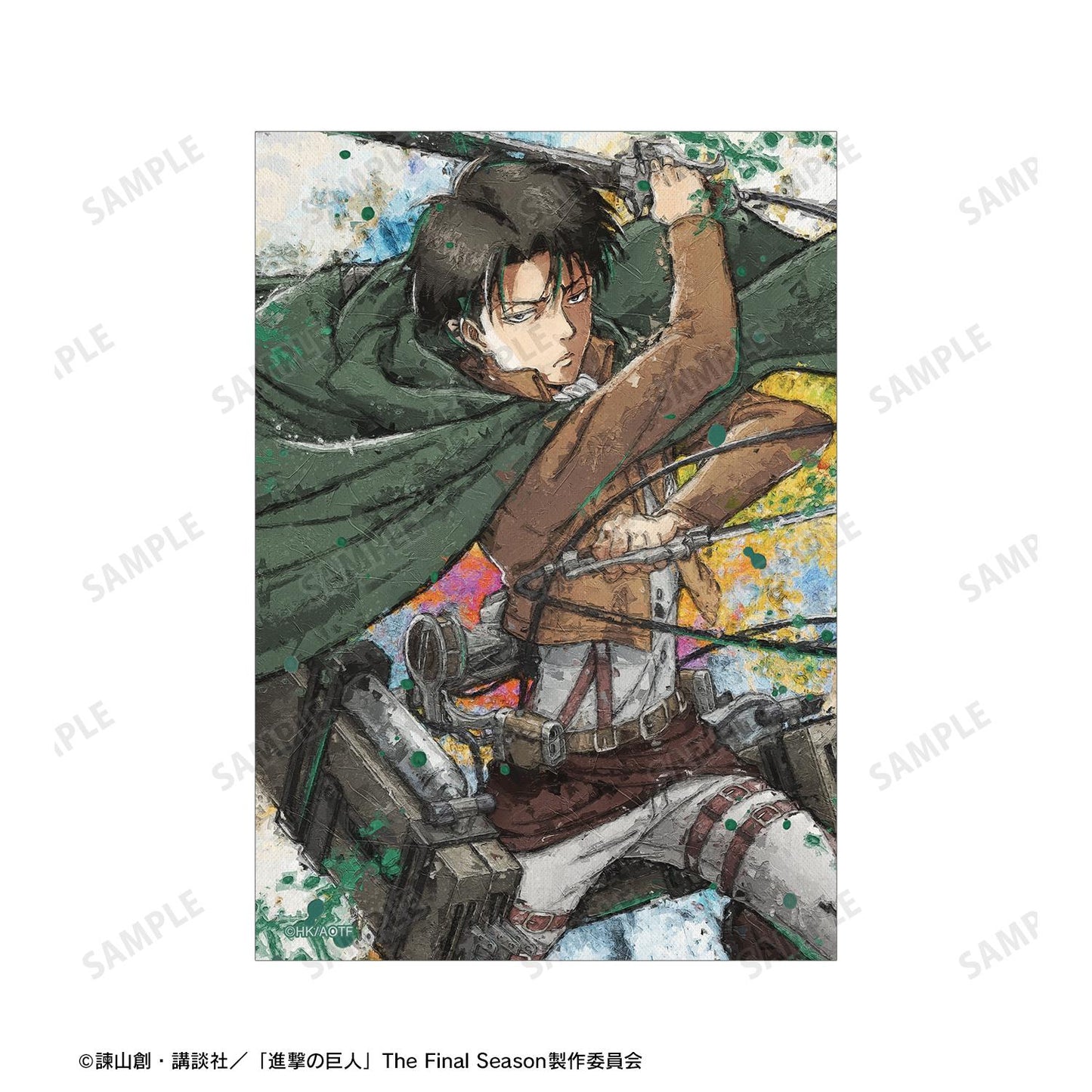 《進擊的巨人》_利威 grunge 帆布明信片2張套裝