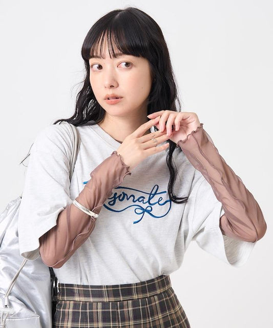 雙層蕾絲短T-shirt