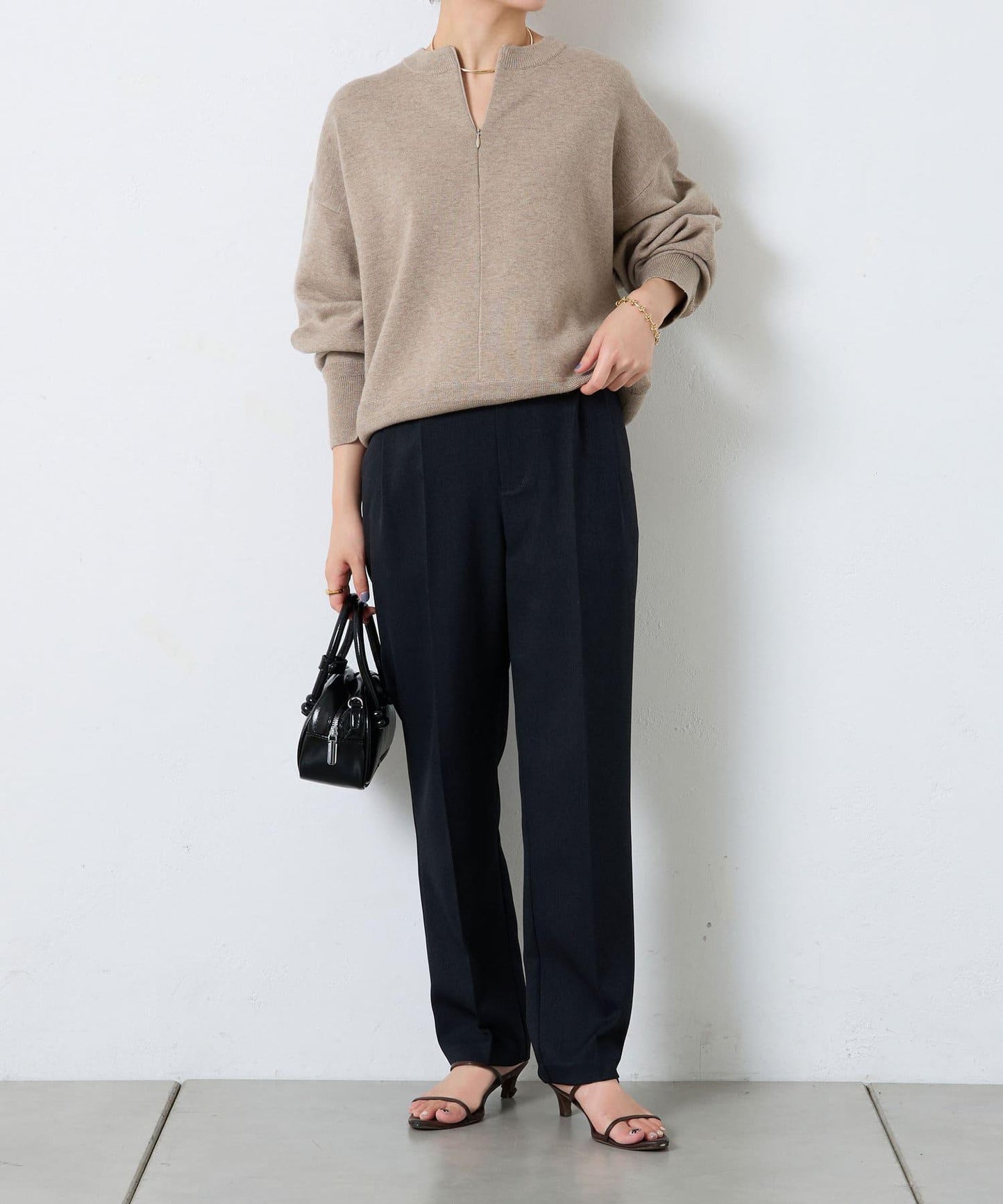 【可手洗】拉鍊衛衣風針織衫