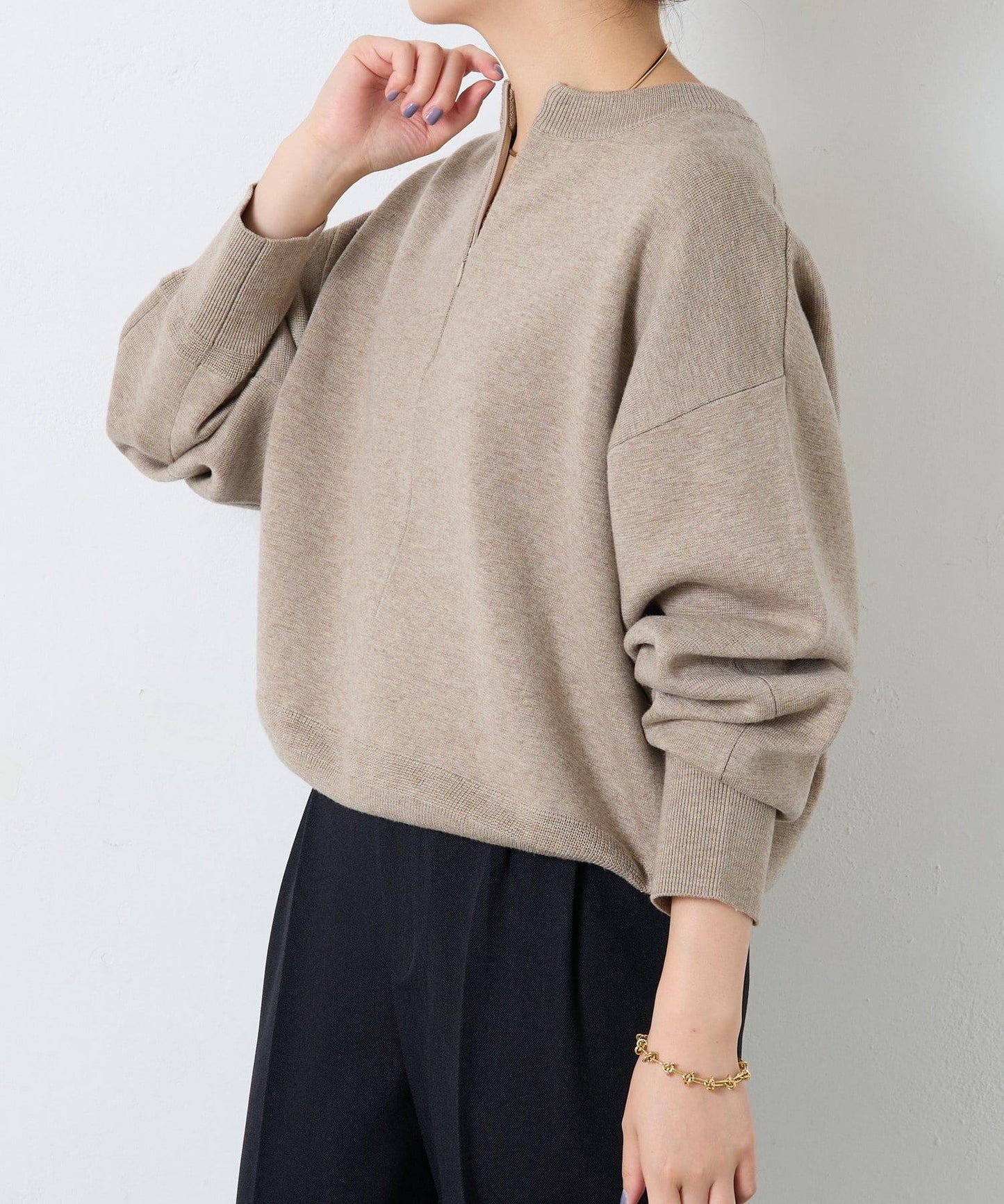 【可手洗】拉鍊衛衣風針織衫