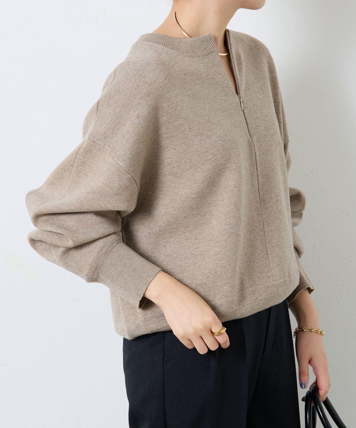 【可手洗】拉鍊衛衣風針織衫