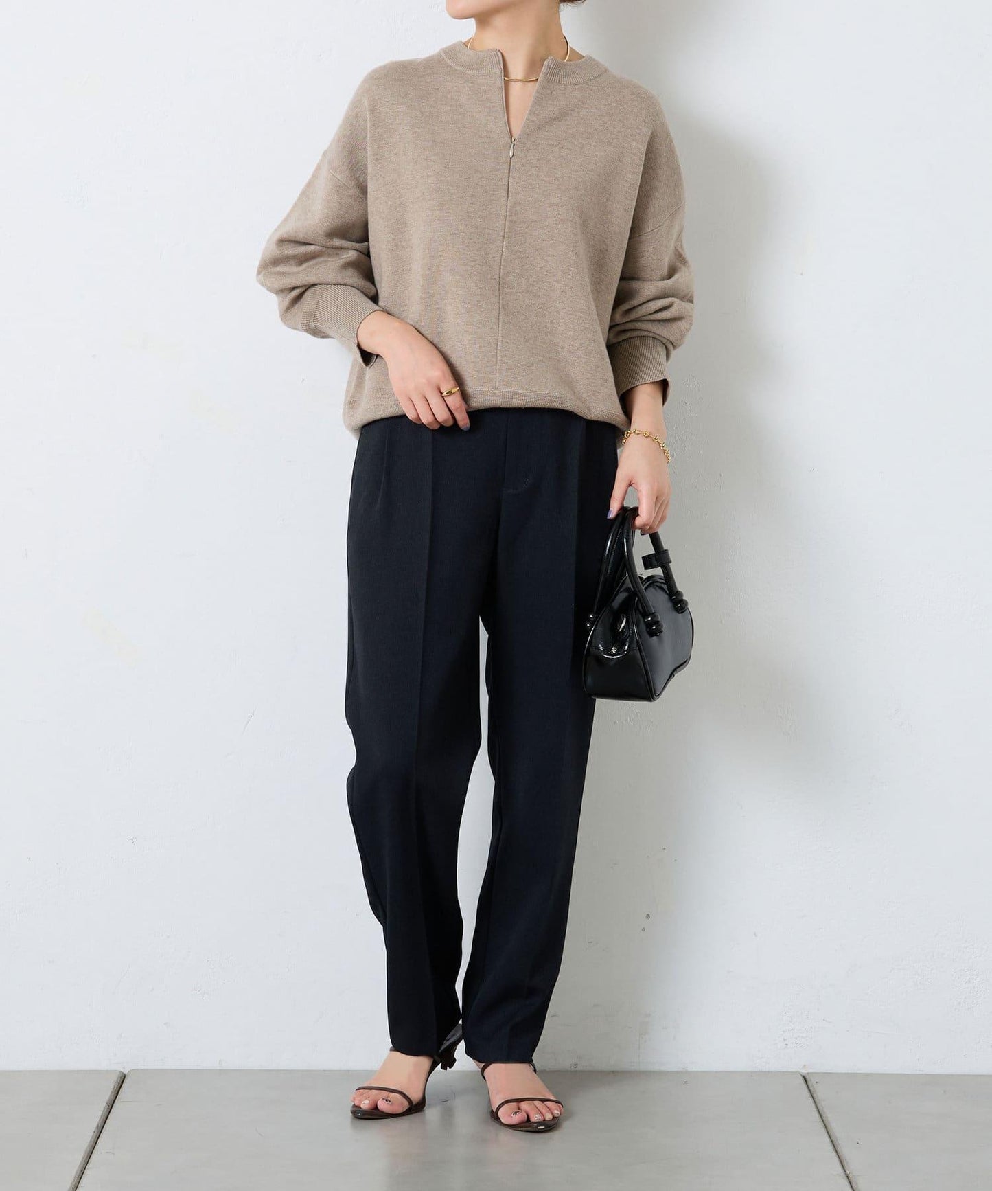 【可手洗】拉鍊衛衣風針織衫