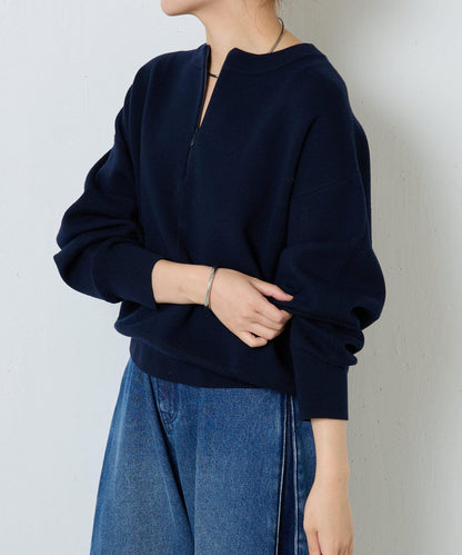 【可手洗】拉鍊衛衣風針織衫