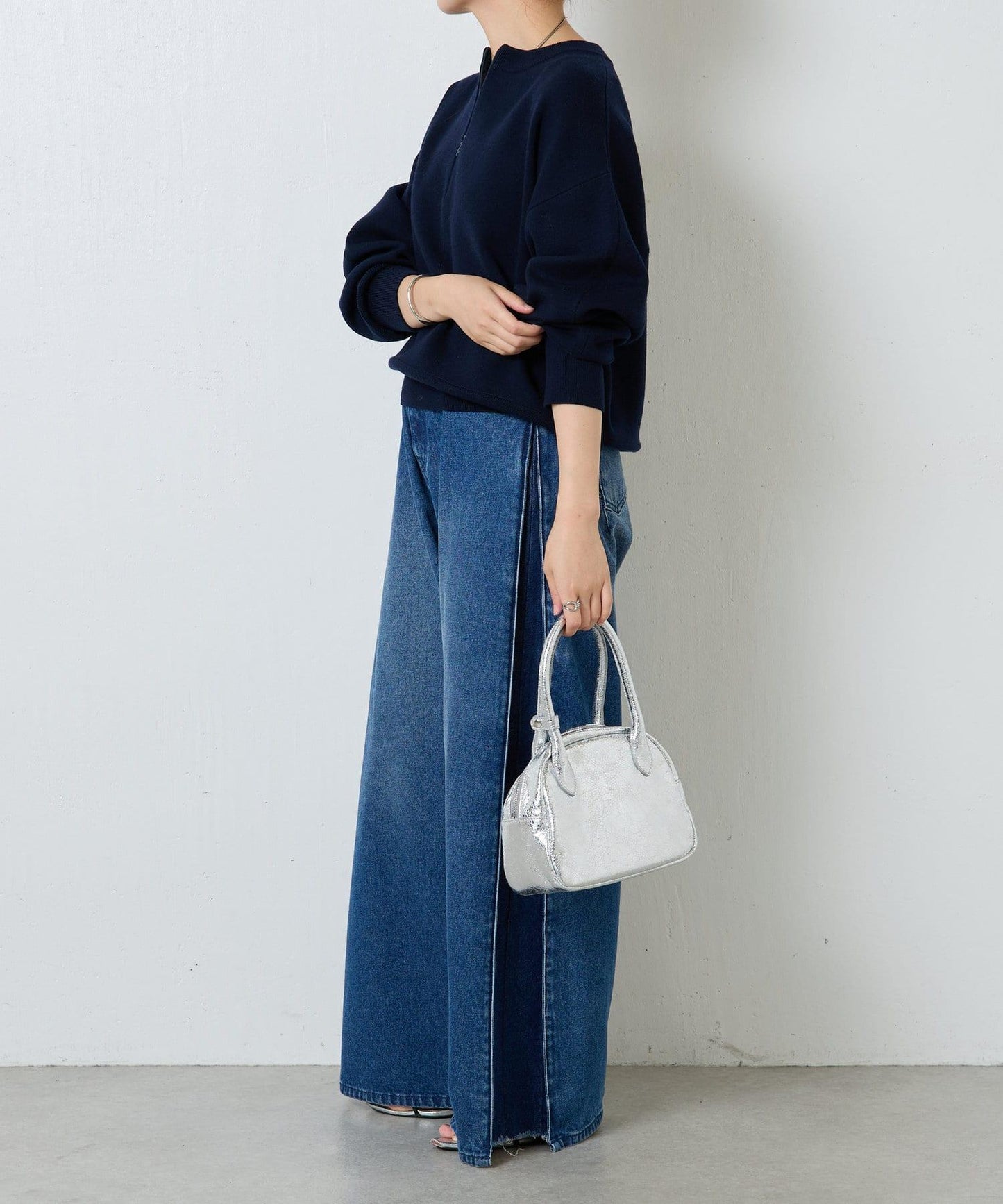 【可手洗】拉鍊衛衣風針織衫