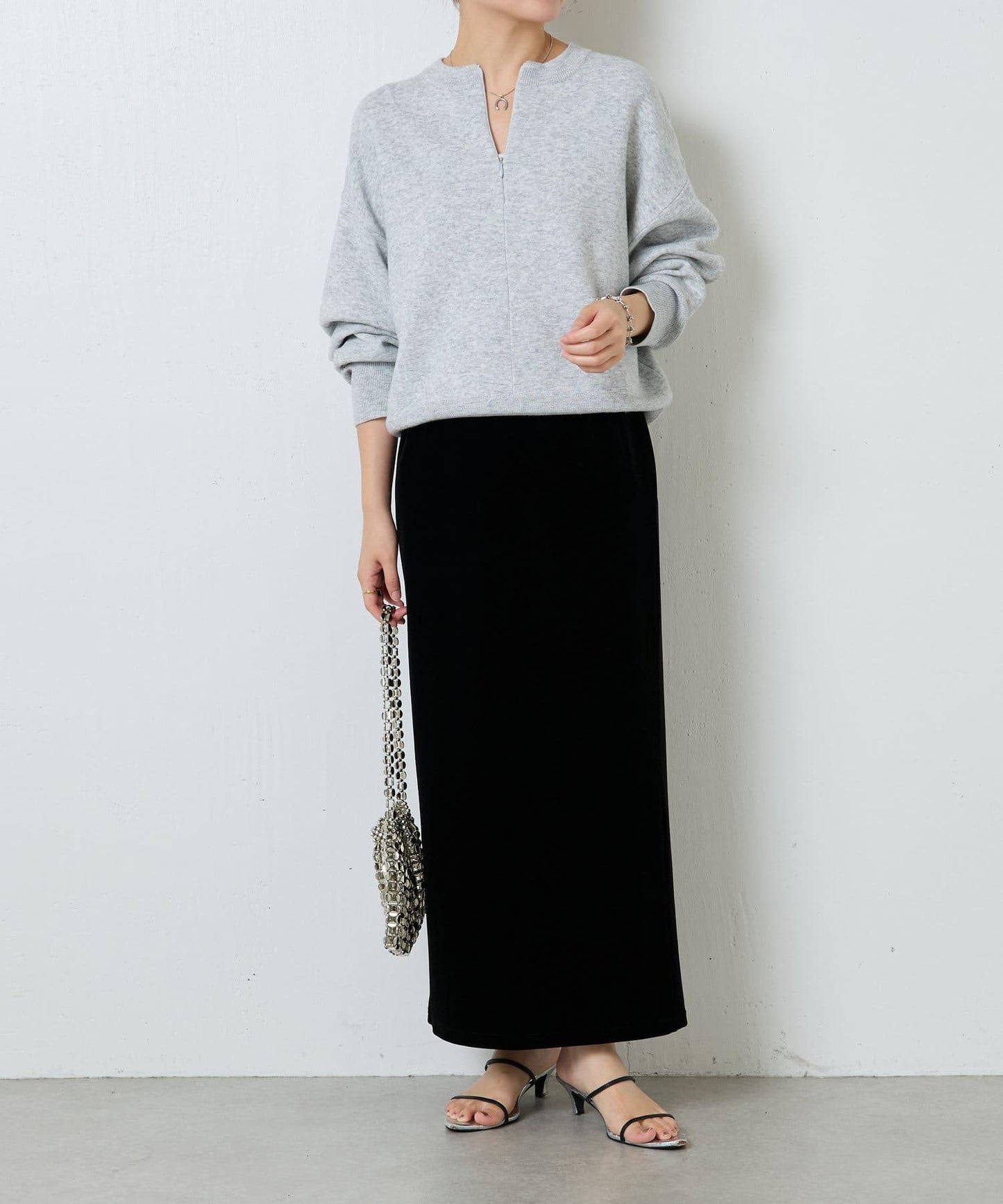 【可手洗】拉鍊衛衣風針織衫