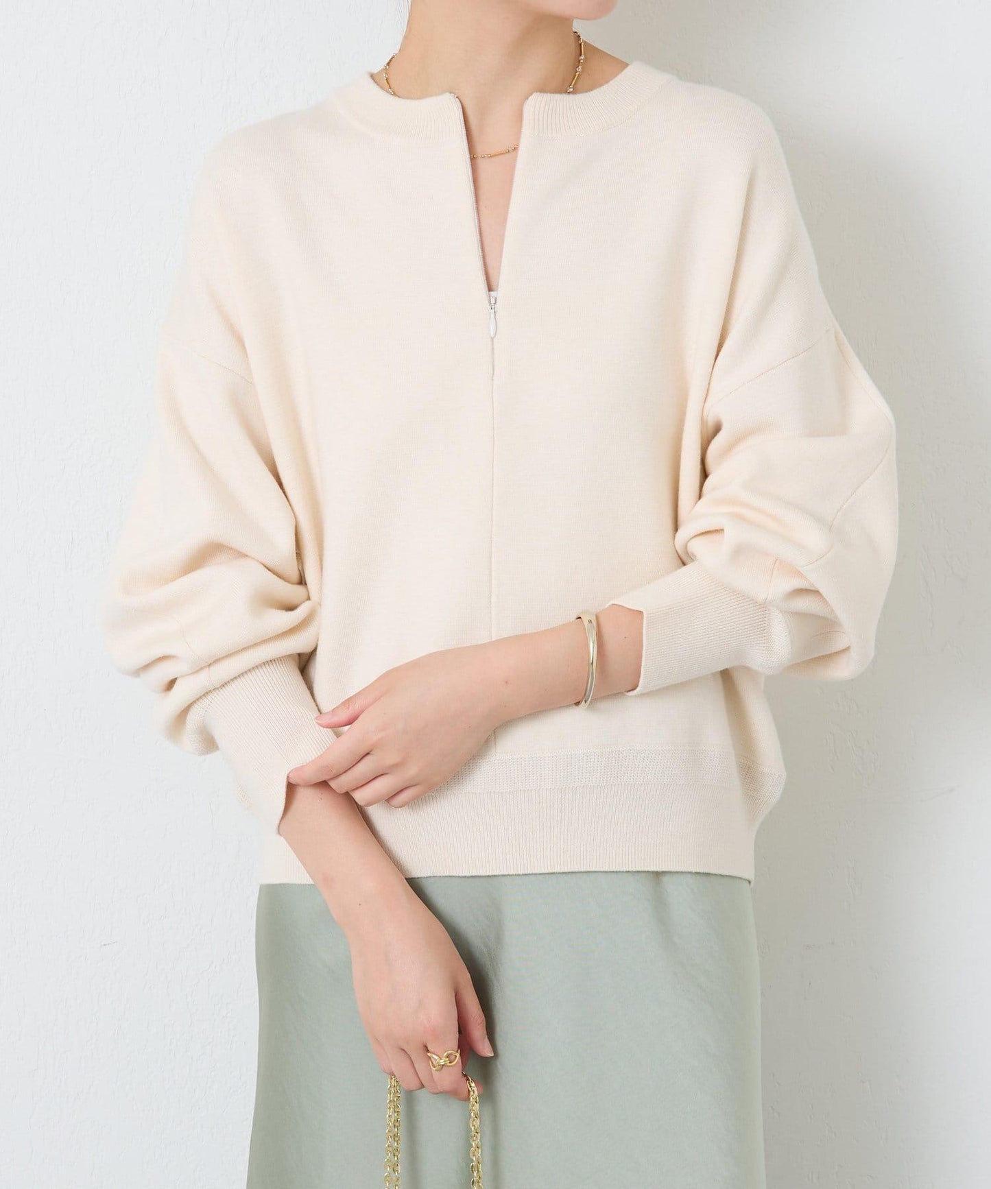 【可手洗】拉鍊衛衣風針織衫