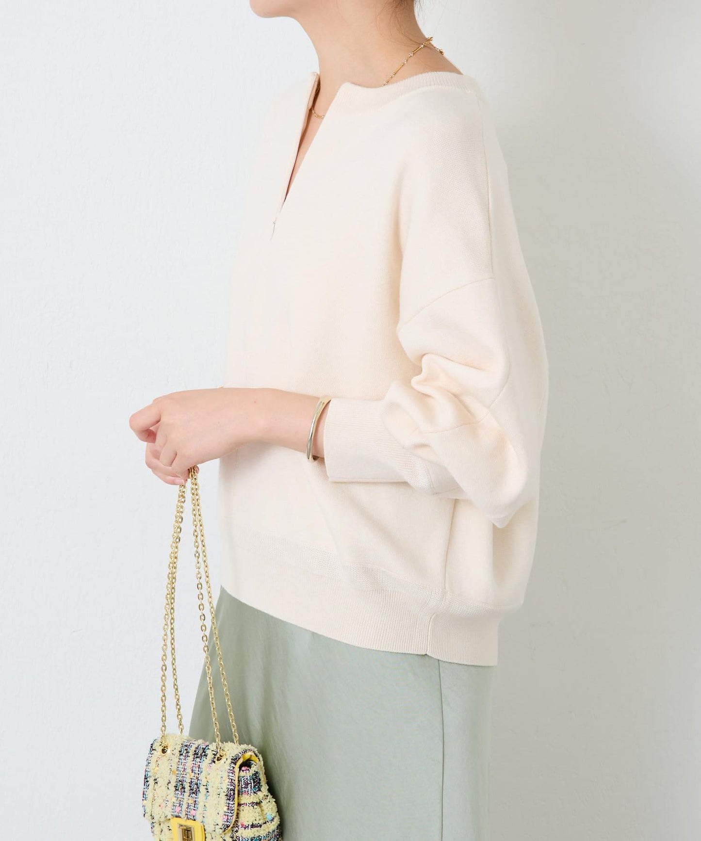 【可手洗】拉鍊衛衣風針織衫