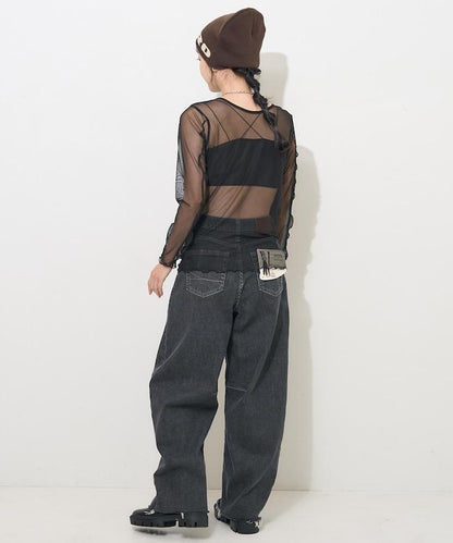 雙層蕾絲短T-shirt