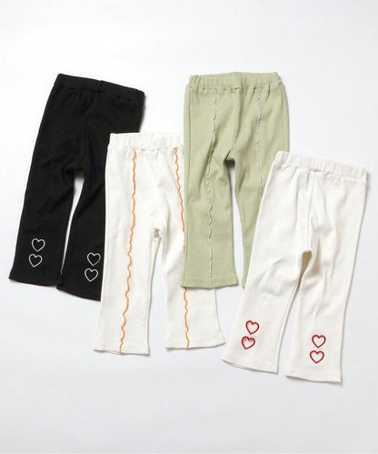 7天風格 心形蓬鬆喇叭褲 10分褲