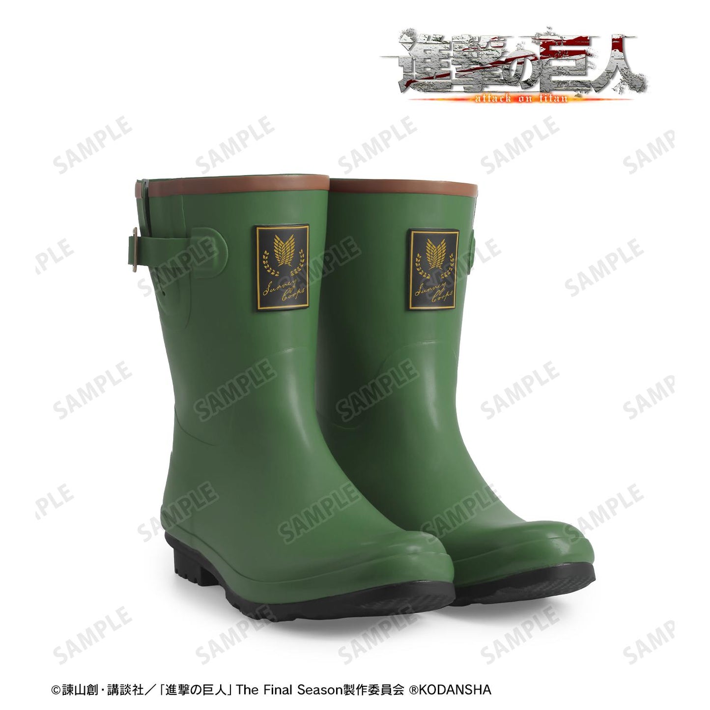 《進擊的巨人》- 調査兵団 長筒橡膠靴 男女皆宜尺寸/26.0厘米