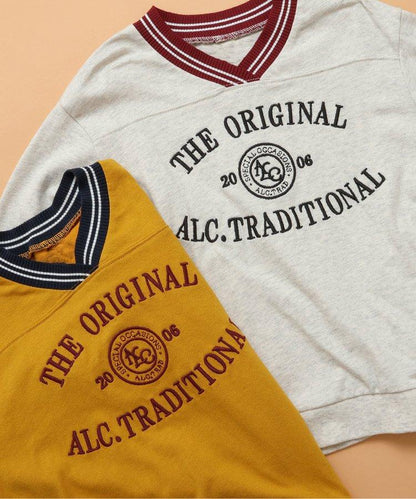 條紋圓領大學T恤