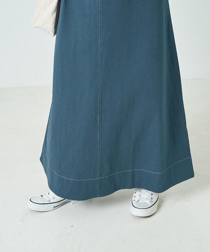 拼接泡泡袖方形連衣裙【限定款】
