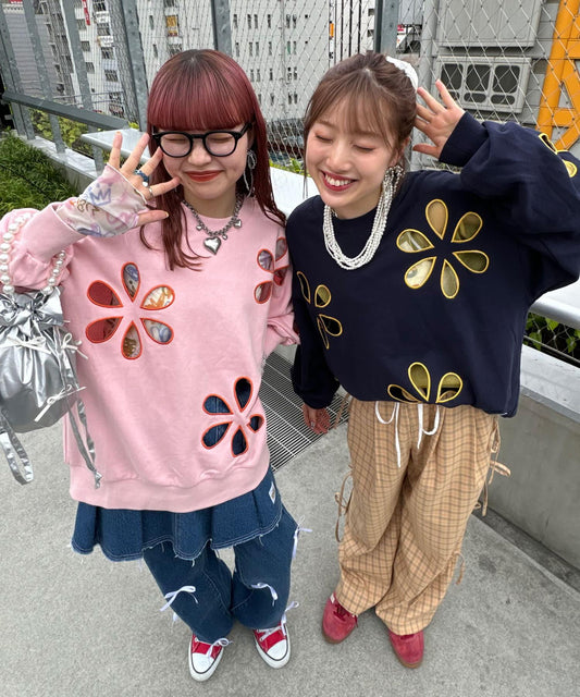 【2024AW】【HELLO.SANFRANCISCO/你好，舊金山】花朵剪裁超大號衛衣