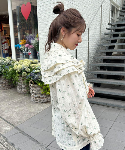 【2024AW】【HELLO.SANFRANCISCO/你好，舊金山】花印多功能荷葉邊腰帶