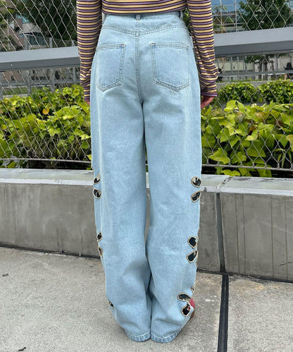 【2024AW】【HELLO.SANFRANCISCO/你好，舊金山】花朵剪裁牛仔褲