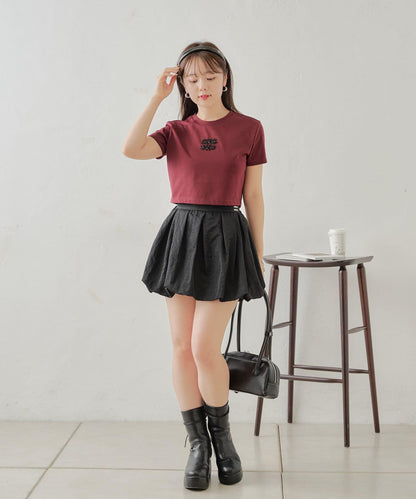 【2024AW】珠片LOGO刺繡小T-shirt