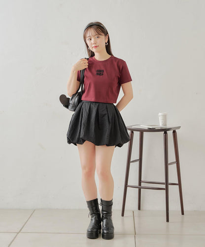 【2024AW】珠片LOGO刺繡小T-shirt