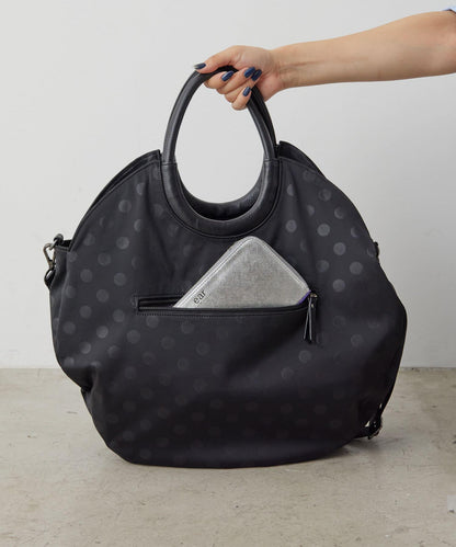 A4尺寸適用/防水/雙肩/點點圖案/復古/復刻 圓形大號手提包