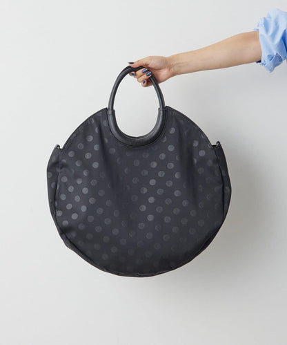 A4尺寸適用/防水/雙肩/點點圖案/復古/復刻 圓形大號手提包