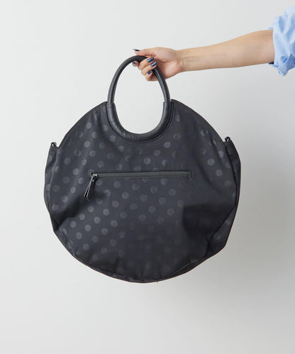 A4尺寸適用/防水/雙肩/點點圖案/復古/復刻 圓形大號手提包