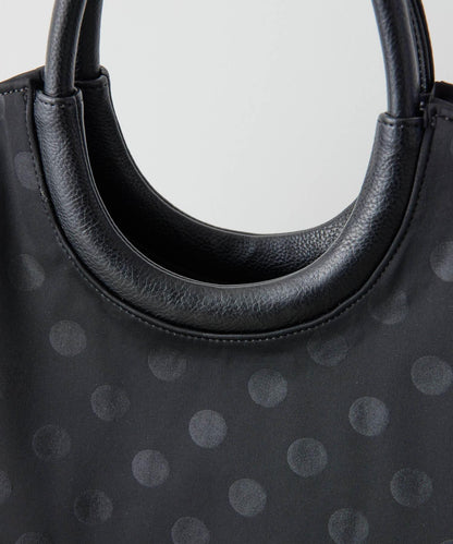 A4尺寸適用/防水/雙肩/點點圖案/復古/復刻 圓形大號手提包